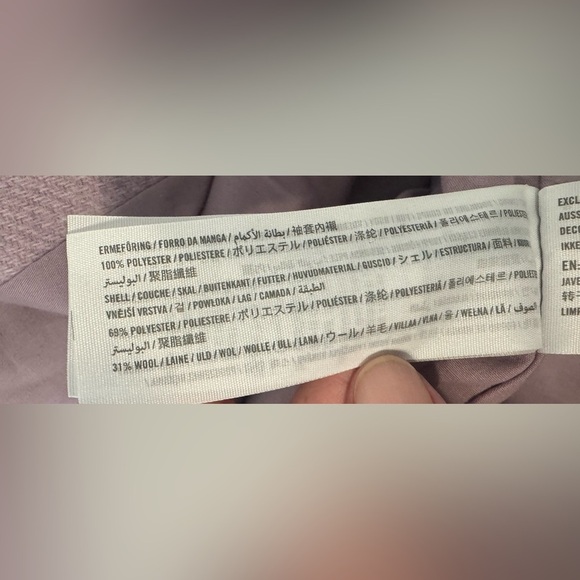 Abercrombie & Fitch The A&F Dad Coat Lilac Wool Blend  Oversized Size Medium - Picture 12 of 12